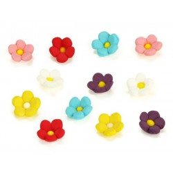 Spalvotos cukrinės gėlytės 36vnt. Spalvotos cukrinės gėlytės 36vnt.