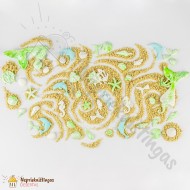 Cukrinės dekoracijos Jūros temai balta/ šviesiai žalia Cukrinės dekoracijos Jūros temai balta/ šviesiai žalia