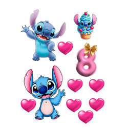 Valgomas paveiksliukas Stitch 8 gimtadieniui