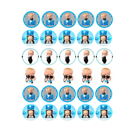 Valgomas paveiksliukas "Baby boss" keksiukams, spurgytėms Valgomas paveiksliukas "Baby boss" keksiukams, spurgytėms