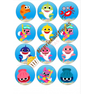 Valgomas paveiksliukas keksiukams Baby shark