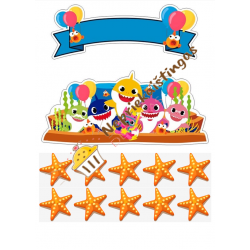 Valgomas paveiksliukas Baby shark figūrėlės Valgomas paveiksliukas Baby shark figūrėlės