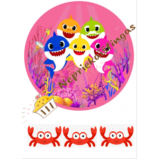 Valgomas paveiksliukas Baby shark mergaitei