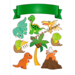 Valgomas paveiksliukas sausainukams, figūrėlėms Dinozauriukai