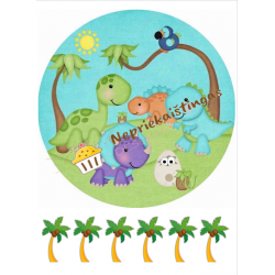 Valgomo popieriaus paveiksliukas Dinozauriukai
