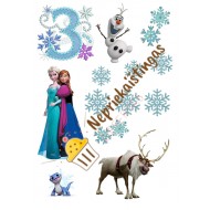 Paveiksliukas ant cukrinės masės Ledo šalis 3 - iam gimtadieniui