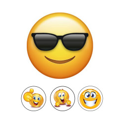 Valgomas paveiksliukas "Emoji su akiniais" Valgomas paveiksliukas "Emoji su akiniais"