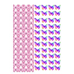 Valgomas paveiksliukas Spalvoti drugeliai keksiukams ir spurgytėms