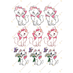 Valgomas paveiksliukas "Aristokratė katė Marie" figūrėlėms Valgomas paveiksliukas "Aristokratė katė Marie" figūrėlėms