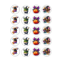 Valgomas paveiksliukas Helovinui 4,4 cm skersmens Valgomas paveiksliukas Helovinui 4,4 cm skersmens