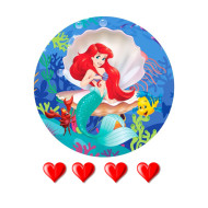 Valgomas paveiksliukas Undinėlė ir širdelės