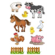 Valgomas paveiksliukas figūrėlės kaimo gyvūnėliai