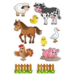 Valgomas paveiksliukas figūrėlės kaimo gyvūnėliai