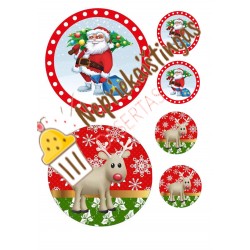 Valgomas paveiksliukas dviem mažiem Kalėdiniams torčiukams