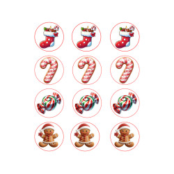 Valgomas paveiksliukas Kalėdiniams keksiukams - 5 cm skresmuo