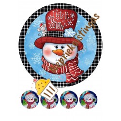 Paveiksliukas ant cukrinės masės Sniego senis