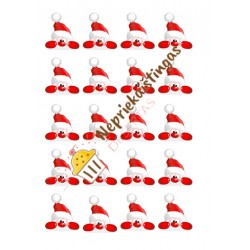 Valgomas paveiksliukas Kalėdų seneliukai keksiukams