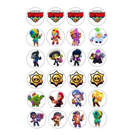 Valgomas paveiksliukas Brawl stars kekiukams - 4 cm Valgomas paveiksliukas Brawl stars kekiukams - 4 cm