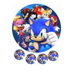 Valgomas paveiksliukas tortui papuošti Sonic