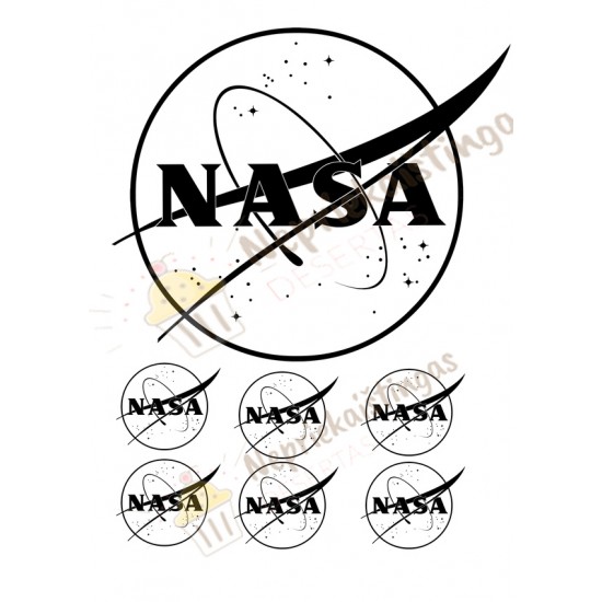 Valgomas paveiksliukas "Nasa" - juodas logotipas Valgomas paveiksliukas "Nasa" - juodas logotipas