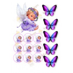 Valgomas paveiksliukas Angeliukas violetine suknele Valgomas paveiksliukas Angeliukas violetine suknele