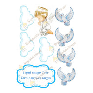 Valgomas paveiksliukas Krikštynoms ''Angelas sargas" Valgomas paveiksliukas Krikštynoms ''Angelas sargas"