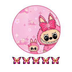 Valgomas paveiksliukas tortui puošti Labubu 