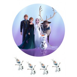 Valgomas paveiksliukas Ledo šalis ir Olafas mažiems desertams puošti