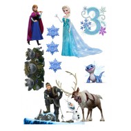 Valgomo popieriaus paveiksliukai figūrėlėm Ledo šalis