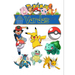 Valgomas paveiksliukas "Pokemonai" figūrėlėms