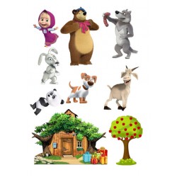 Valgomas paveiksliukas Maša ir Lokys figūrėlės 1 Valgomas paveiksliukas Maša ir Lokys figūrėlės 1