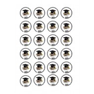 Valgomas paveiksliukas Mokyklos baigimo kepurė keksiukams, spurgytėms