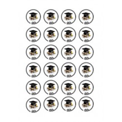 Valgomas paveiksliukas Mokyklos baigimo kepurė keksiukams, spurgytėms