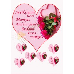 Valgomas paveiksliukas "Širdelė Mamytei" Valgomas paveiksliukas "Širdelė Mamytei"