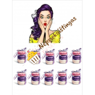 Valgomas paveiksliukas Moteris violetiniais plaukais Valgomas paveiksliukas Moteris violetiniais plaukais