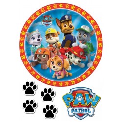 Valgomas paveiksliukas Šunyčiai patruliai, pėdutės, ženkliukas