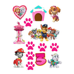 Valgomas paveiksliukas Paw patrol pink