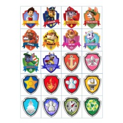 Valgomas paveiksliukas Šunyčių patrulių ženkliukai