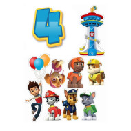 Valgomas paveiksliukas Paw Patrol - 4 gimtadienis 
