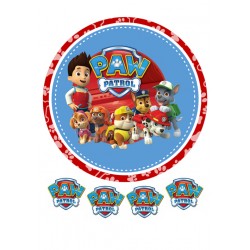Valgomas paveiksliukas Paw patrol komanda ir ženkliukas