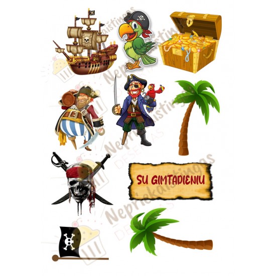 Valgomas paveiksliukas Piratų tema Valgomas paveiksliukas Piratų tema