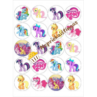 Valgomo popieriaus paveiksliukas keksiukams Poniukų temai