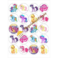 Valgomo popieriaus paveiksliukas keksiukams Poniukų temai