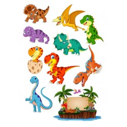 Valgomas paveiksliukas linksmi dinozauriukai Valgomas paveiksliukas linksmi dinozauriukai