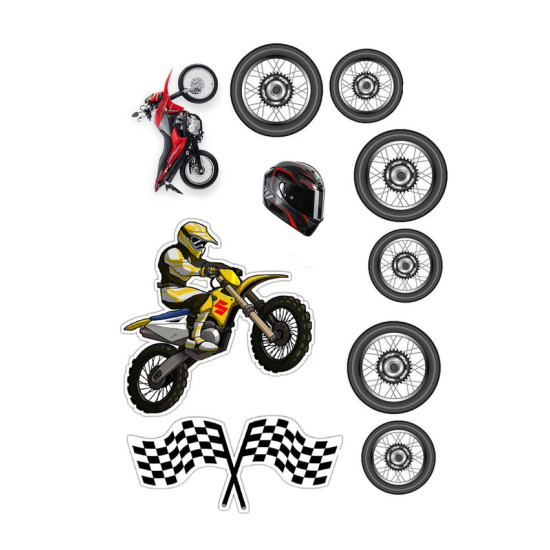 Valgomas paveiksliukas "Motokrosas"- figūrėlės Valgomas paveiksliukas "Motokrosas"- figūrėlės