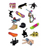 Valgomas paveiksliukas riedlenčių sporto tema