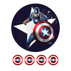 Valgomas paveiksliukas tortui Kapitonas Amerika 