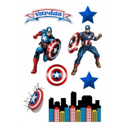 Valgomas paveiksliukas Kapitonas Amerika figūrėlės