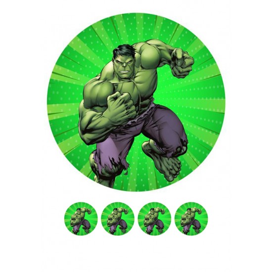 Cukrinės masės paveiksliukas Hulk Cukrinės masės paveiksliukas Hulk