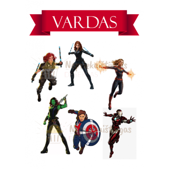 Valgomas paveiksliukas "Marvel" merginos Valgomas paveiksliukas "Marvel" merginos